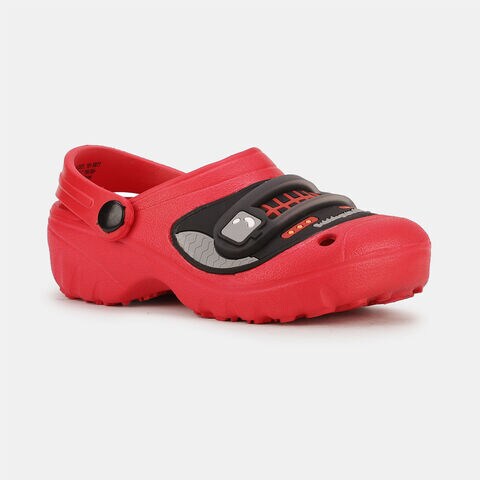 Bubblegummers red and black clog sandals for kids